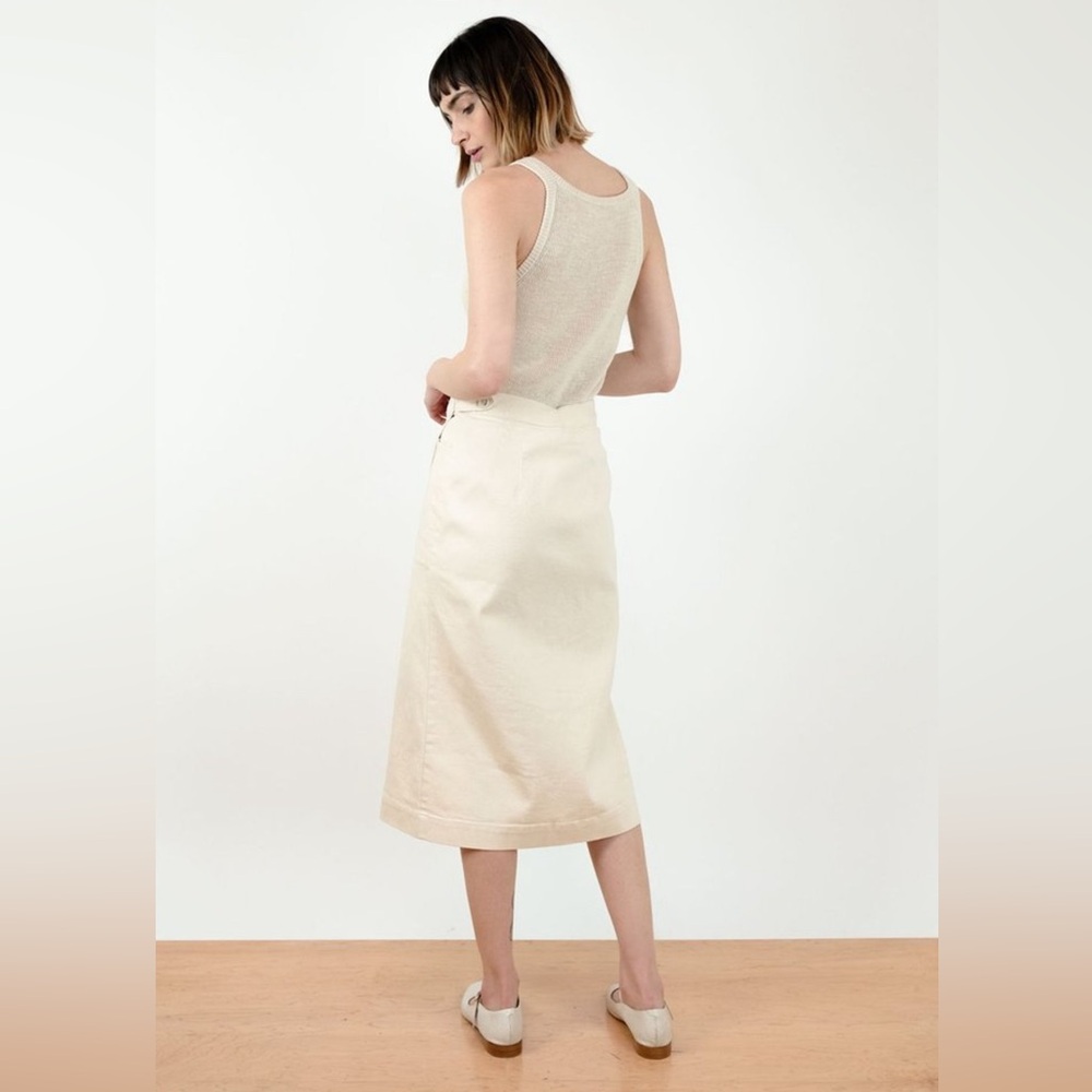 NWT Micaela Greg Natural Denim Wrap Skirt - Picture 2 of 16